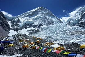 Monuments and landmarks Metal Print Collection: Khumbu icefall from Everest Base Camp, Solukhumbu District, Sagarmatha National Park