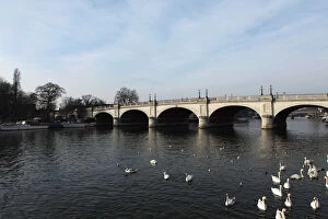 Kingston upon Thames Collection: Kingston Bridge spans the River Thames at Kingston-upon-Thames, a suburb of London, England