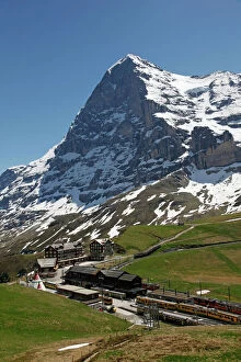 Related Images Canvas Print Collection: Kleine Scheidegg and Eiger near Grindelwald, Bernese Oberland, Swiss Alps