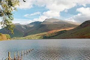 Lakes Fine Art Print Collection: Lake Wastwater with Scafell Pike 3210ft, and Scafell 3161ft, Wasdale Valley