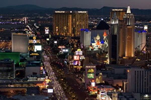 Las Vegas Canvas Print Collection: Las Vegas strip at night, Las Vegas, Nevada, United States of America, North America