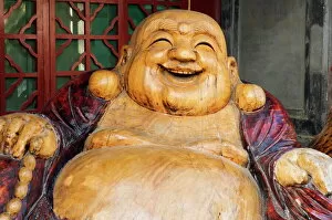Heritage festivals and traditions Pillow Collection: Laughing Buddha, Tanzhe Temple, Beijing, China, Asia