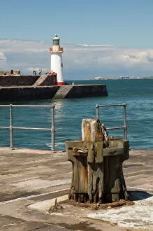 England Collection: Lighthouse at entrance to outer harbour, Whitehaven, Cumbria, England, United Kingdom