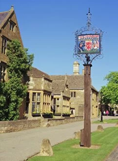 Pubs Metal Print Collection: The Lygon Arms sign, Broadway, the Cotswolds, Hereford & Worcester, England, UK, Europe