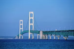 Lake Michigan Metal Print Collection: Mackinac Bridge