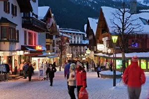 Street Scene Collection: Main street in winter, St. Anton am Arlberg, Tirol, Austria, Europe