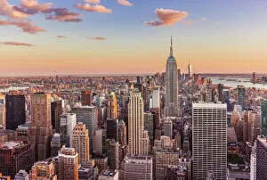 Empire Architecture Pillow Collection: Manhattan skyline, New York skyline, Empire State Building, sunset, New York City