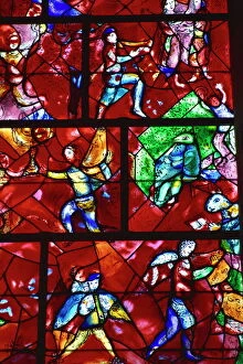 Religious Architecture Fine Art Print Collection: Marc Chagall stained glass window, Cathedral, Chichester, West Sussex, England