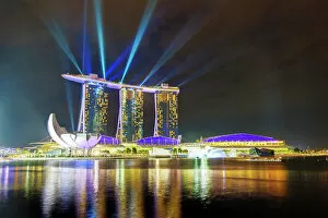 Related Images Poster Print Collection: Marina Bay Sands at night, Marina Bay, Singapore, Southeast Asia, Asia