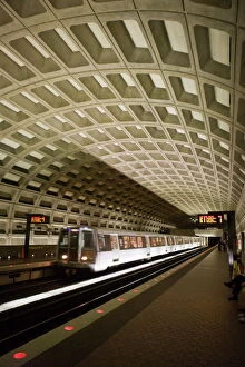 Related Images Collection: Metro Station with train, Washington D. C. United States of America, North America