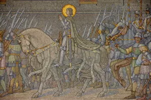 Basilica Collection: Mosaic of Joan of Arc uncovered in 1917, Fourviere Basilica, Lyon, Rhone, France, Europe