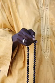 African Ethnicity Collection: Muslim with prayer beads, Abene, Casamance, Senegal, West Africa, Africa