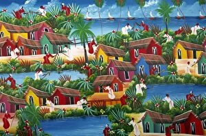 Paintings Collection: Naive Haitian painting, Colonial Zone, Santo Domingo, Dominican Republic