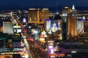 Las Vegas Canvas Print Collection: Neon lights of the The Strip at night