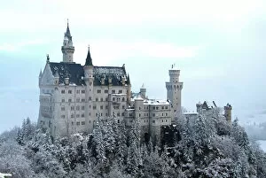 Bavaria Mouse Mat Collection: Neuschwanstein Castle in winter, Schwangau, Allgau, Bavaria, Germany, Europe