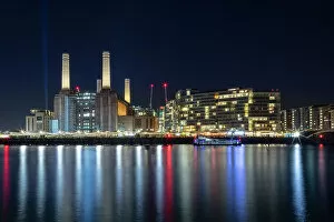 Smoke Stack Collection: The newly renovated Battersea Power Station and apartments, night shot