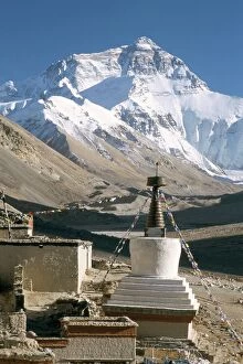 Majestic historic structures Jigsaw Puzzle Collection: North side of Mount Everest (Chomolungma), from Rongbuk monastery, Himalayas