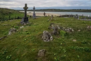 Galway Mouse Mat Collection: Omey Island Graveyard, Connemara, County Galway, Connacht, Republic of Ireland, Europe