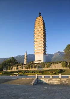 Towers Metal Print Collection: Three Pagodas of Chongsheng Temple