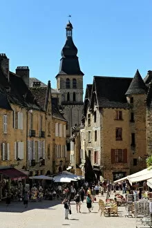 Squares Collection: Place de la Liberte in the old town, Sarlat, Dordogne, France, Europe