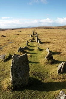 Ceremonial Collection: Prehistoric ceremonial lines of stones, Merrivale, Dartmoor National Park, Devon, England