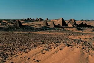 Related Images Collection: Pyramids at archaeological site of Meroe, Sudan, Africa