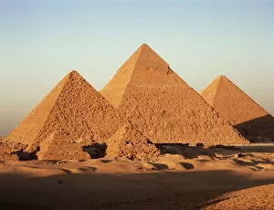 Giza Collection: Pyramids at sunset, Giza, UNESCO World Heritage Site, near Cairo, Egypt