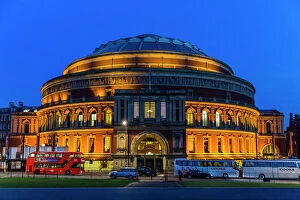 International Landmark Collection: The Royal Albert Hall at night, London, England, United Kingdom, Europe