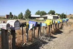 Boxes Collection: Rural Mailboxes, Galisteo, New Mexico, United States of America, North America