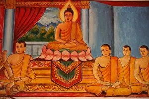 Vientiane Jigsaw Puzzle Collection: Scene from the life of the Buddha, Vientiane, Laos, Indochina, Southeast Asia, Asia