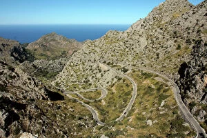 Winding Road Collection: Serpentine road to Sa Calobra, Mallorca, Balearic Islands, Spain, Mediterranean, Europe