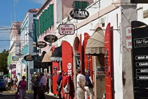 Main Street Collection: Shops lining the central Main Street, Charlotte Amalie, U. S. Virgin Islands
