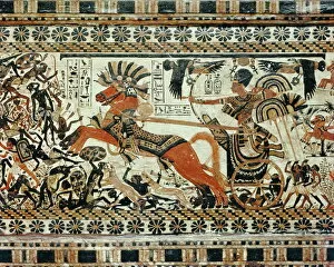 Paint Horse Metal Print Collection: Detail showing the destruction of the black Africans painted on the box of stuccoed wood