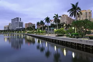 Waterfronts Collection: Skyline of West Palm Beach, Florida, United States of America, North America