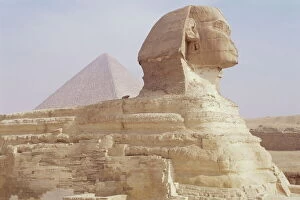 Giza Collection: The Sphinx and Chephren pyramid beyond, Giza, UNESCO World Heritage Site