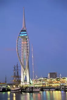 Related Images Collection: Spinnaker Tower at twilight, Gunwharf Quays, Portsmouth, Hampshire, England