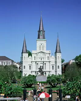 France Canvas Print Collection: St. Louis Christian cathedral in Jackson Square