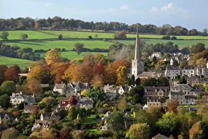 Residential Building Collection: St. Marys Parish Church and Village in autumn, Painswick, Cotswolds, Gloucestershire, England