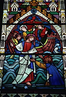 Christ Collection: Stained glass window, Ely Cathedral, Ely, Cambridgeshire, England, United Kingdom, Europe