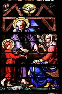 5 Nov 2009 Tote Bag Collection: Stained glass window of the Holy Family, Our Lady of Geneva basilica, Geneva