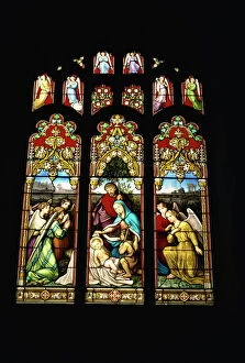 Suffolk Collection: Stained glass window at Stoke by Nayland church in Constable Country, Suffolk