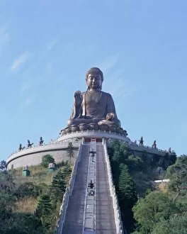 Religious Architecture Mouse Mat Collection: Statue of the Buddha, the largest in Asia, Po Lin Monastery, Lantau Island