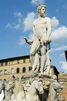 Sculptures Metal Print Collection: Statue of Neptune on the Piazza della Signoria
