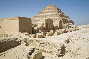 Historic Cairo Metal Print Collection: The Step Pyramid of Saqqara, UNESCO World Heritage Site, near Cairo, Egypt