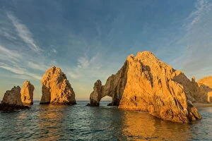 Natural Arch Collection: Sunrise at Lands End, Cabo San Lucas, Baja California Sur, Gulf of California, Mexico, North America