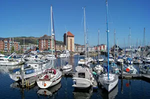 Swansea Canvas Print Collection: Swansea Marina docks, Wales, United Kingdom, Europe
