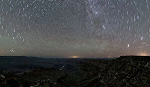 Spiral Galaxy Collection: The swirl of stars in the night sky over Grand Canyon South Rim viewed from Navajo Point with