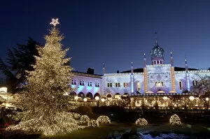 Glowing Collection: Tivoli Gardens at Christmas, Copenhagen, Denmark, Scandinavia, Europe