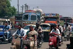 Francis Place Collection: Traffic on Koregaon Road, Pune, Maharashtra state, India, Asia