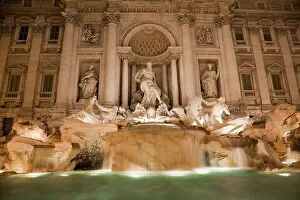 Rome Collection: Trevi Fountain at night, Rome, Lazio, Italy, Europe